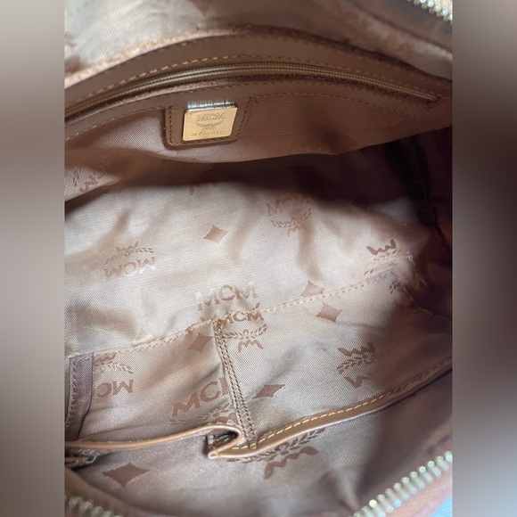 MCM Visetos Cognac Monogram Papillon Satchel - Picture 13 of 17